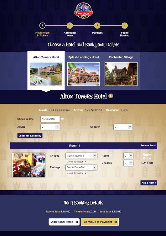 Alton Towers Booking System